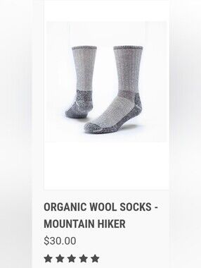 Organic Wool Mountain Hiker Socks — Gray By Maggies Organics